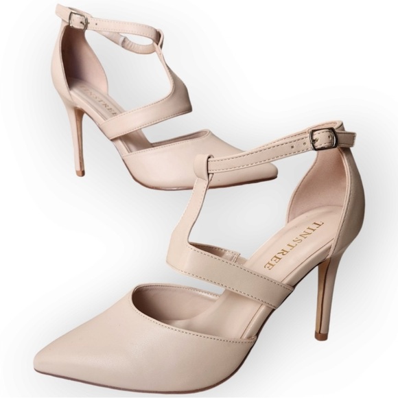 TINSTREE,Stunners! Sexy T-Strap Womens High Heels Pointed Toe Pumps size 9, NWOT - Picture 6 of 14